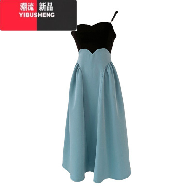 YIBUSHENG露背吊带连衣裙季法式收腰高级感赫本风别致漂亮温柔气质小礼裙