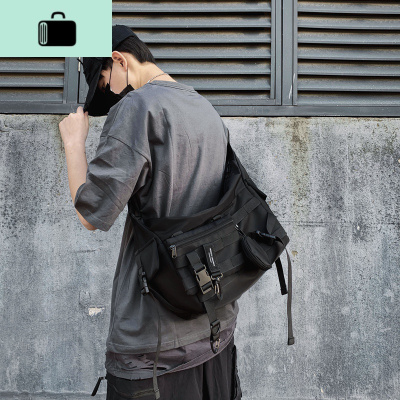 工装包机能斜挎包男街头潮流嘻哈包原宿单肩包女韩版大容量邮差包NEW LAKE