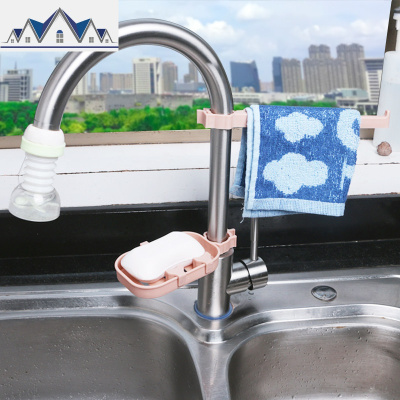 水龙头置物架厨房用品塑料免打孔多功能收纳架子洗碗池沥水架挂架 三维工匠