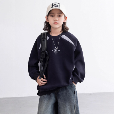 男童加绒卫衣秋冬款新款大男孩冬装儿童冬季一体加厚打底上衣_712