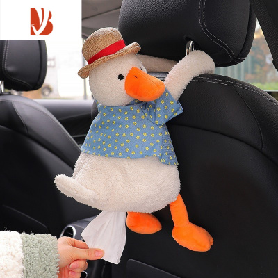 三维工匠车载抽纸盒挂式网红汽车用纸巾盒女士车内创意可爱玩偶餐巾纸包上 鸭子纸巾盒(屁屁抽纸)