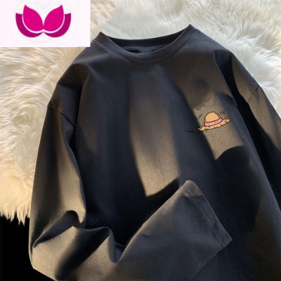 七斓港风长袖t恤男宽松百搭潮流休闲打底衫情侣上衣服ins潮