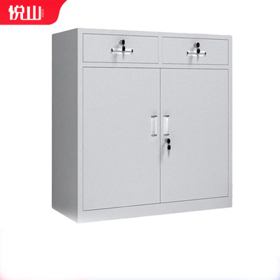 悦山办公文件柜资料柜档案柜特厚铁皮柜子中二斗矮柜YSOA1FO17-08HB