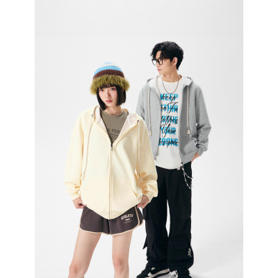 秋季新款连帽开衫卫衣男士潮牌运动休闲美式纯侣上衣外套男装