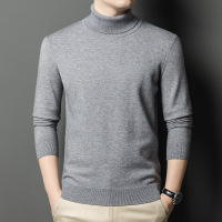 高领羊毛衫男冬季新款纯色净版加厚保暖套头休闲打底男士毛衣