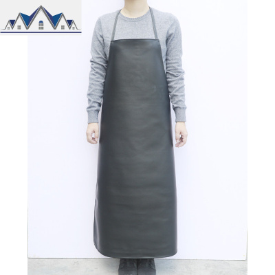 皮革围裙防水防油成人男女厨房餐厅PU围腰长款加厚耐磨工厂作业服 三维工匠