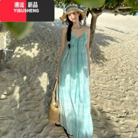 YIBUSHENG海边拍照仙吊带连衣裙云南三亚旅行初恋穿搭长裙度假露背仙女裙