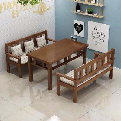 全实木桌椅组合实木饭店餐桌面馆餐桌饭桌烧烤小吃店酒吧组合桌椅