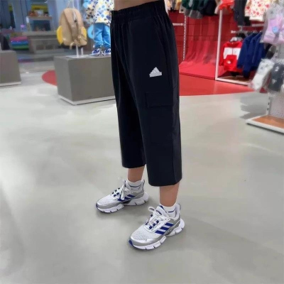 ADIDAS阿迪达斯中裤运动休闲梭织儿童七分裤IT4038 D