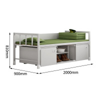 质凡 床铁架床高低床床下柜鞋架组合班排床 单人床