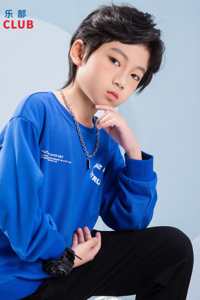 [1件3折]铅笔俱乐部2025春装新品男童卫衣儿童圆领印花T恤中大童长袖上衣