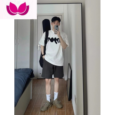 七斓情侣短袖夏季美式vibe风t恤小众设计感男装上衣字母印花圆领半袖