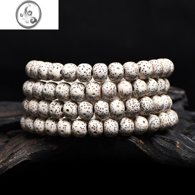 JiMi海南星月菩提手串108颗正月高密顺白手链男女毕业级佛珠文玩素珠