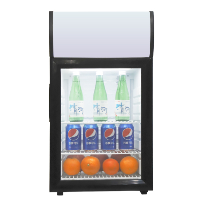 捷盛(JS)SC-55L 55升迷你黑色冰吧 家用商用小型冷柜 立式灯箱冷藏展示柜 左开门玻璃拉门小冰箱小冷柜