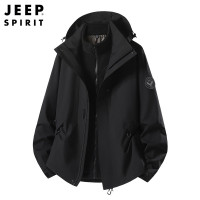 JEEPspirit保暖内胆棉服男可卸外套秋冬三合一加厚两件套5886