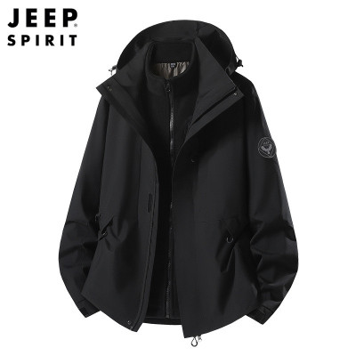 JEEPspirit保暖内胆棉服男可卸外套秋冬三合一加厚两件套5886