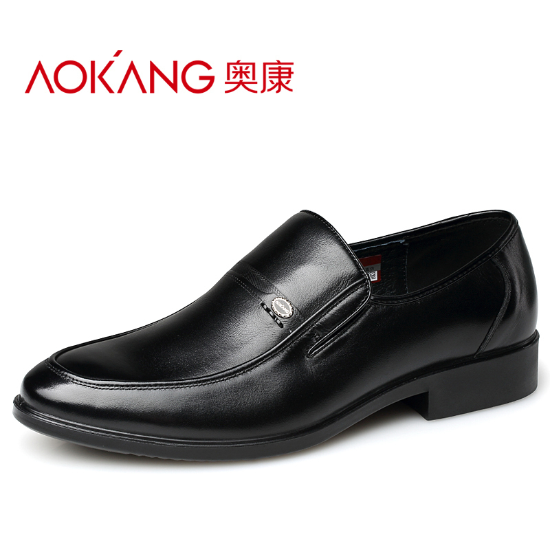 奥康(AOKANG)男鞋正装皮鞋男士低帮套脚单鞋子爸爸鞋商务休闲鞋