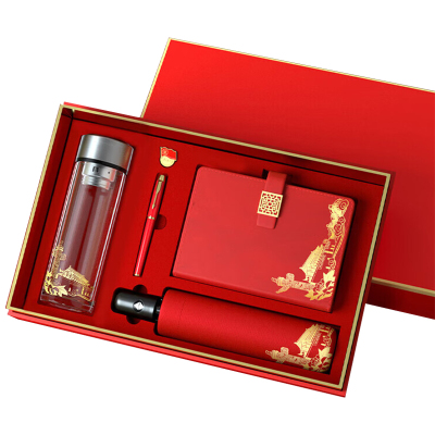 优彩嘉 政治生日纪念套装 数显玻璃杯+窗花本+伞+笔+微章 ZZTZ-31 套