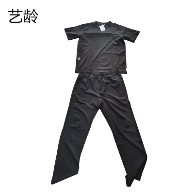 艺龄 黑色半袖长裤套装 YL-064 1套