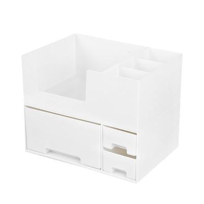 家柏饰(CORATED)ins无印风可拆分寝室学生化妆品收纳盒桌面简约置物架抽屉式杂物