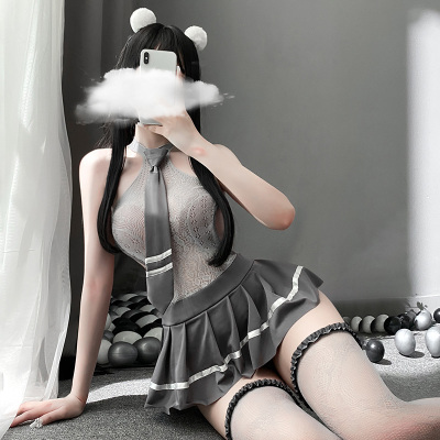 霏慕网衣裙可爱制服套装女式情趣睡衣情趣内衣性感睡衣制服用品女甜酷学妹网衣裙套装7441