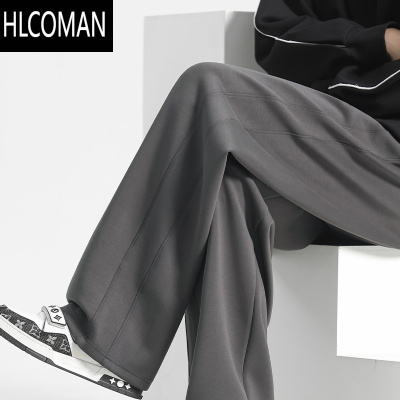 HLCOMAN垂感直筒裤男款男裤休闲裤加绒卫裤运动长裤冬季加厚男士裤子