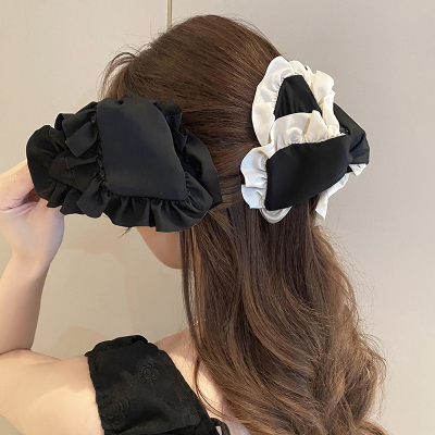 气质褶皱三角抓夹女高级感2025新款大号鲨鱼夹后脑勺盘发夹子头饰送女朋友老婆情人节七夕生日礼物