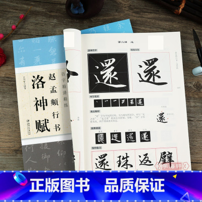 [正版]赵孟頫行书洛神赋百字讲练毛笔书法临摹字帖单字放大技法解析入门教程视频版
