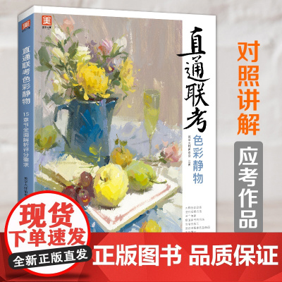 直通联考色彩静物 水粉画临摹书籍中国美院课件美术高考入门教材联考冲刺写生画照片范本零基础教程敲门砖八开教材书籍