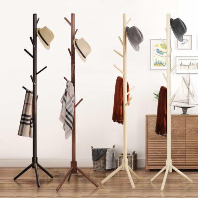 宜家实木衣帽架落地衣架卧室衣服架简易单杆式客厅厅创意挂衣架