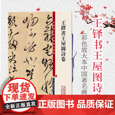 彩色放大本中国著名碑帖 王铎书王屋图诗卷 孙宝文 编 书法碑帖 篆刻鉴赏 毛笔字教材字帖 正版图书籍 上海辞书出版社 世