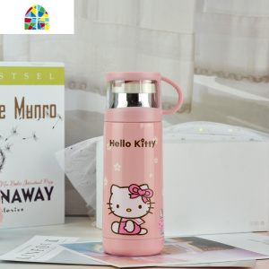 儿童保温杯 小学生喝水可爱简约水杯子女304不锈钢便携水壶带小盖 FENGHOU 350ml蓝叮当(无赠品)