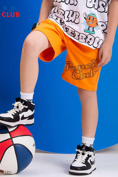 [1件3折]铅笔俱乐部2025夏装新品男童短裤儿童针织五分裤子中大童百搭中裤