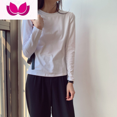 七斓春季韩版修身内搭上衣网红基础经典打底衫女纯色长袖显瘦T恤ins潮