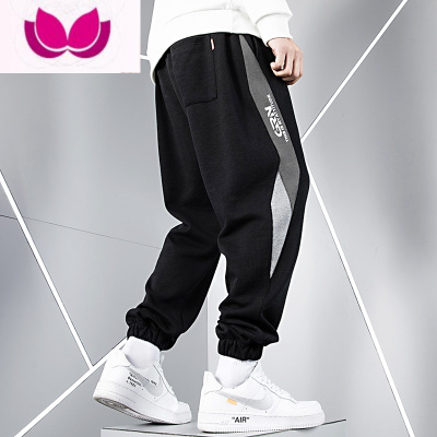 七斓加肥加大男裤胖子裤子青少年宽松休闲运动裤男大码薄款潮春季长裤