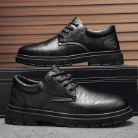 黑色商务男款鞋冬季厚底正装大头休闲马丁鞋英伦风男士小皮鞋帅气