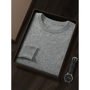 秋冬新款男士山羊绒衫圆领套头毛衣宽松大码羊毛衫男内搭打底衫