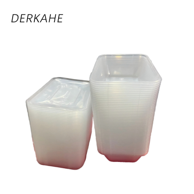 DERKAHE 一次性餐盒长方形塑料透明饭盒 750透明长方形(50套带盖) 箱