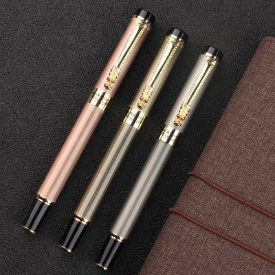 英雄钢笔古铜色6006霸气龙夹墨水铱金笔练字成人商务办公0.5mm礼物送礼定制logo免费刻字