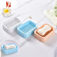 三维工匠3个香皂盒浴室沥水双层北欧肥皂盒创意新款塑料旅行手工皂托皂架 双层沥水3个皂盒 随机颜色