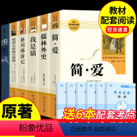 [人教版6册]九年级下必读正版 [正版]人教版6册 九年级下册必读名著简爱和儒林外史原著人民教育出版社格列佛游记我是猫契