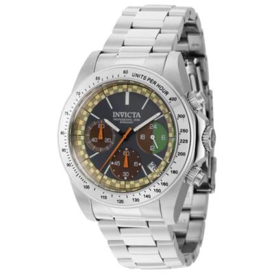 Invicta男款石英表运动风格绿盘银带防水200米