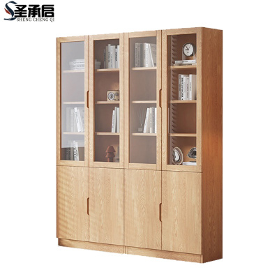 圣承启 玻璃门书柜 四门台