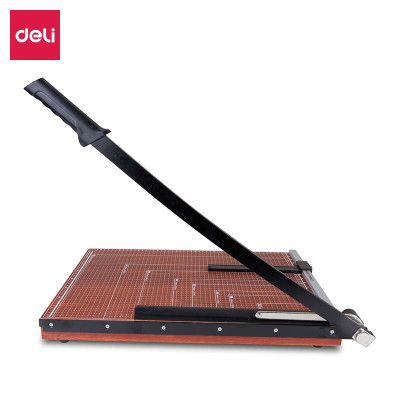 得力(deli)8001切纸机 手动木质裁纸刀裁纸机