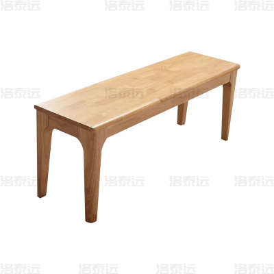 洛泰远 全实木长条凳餐桌凳换鞋凳床尾凳原木色1.2米