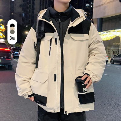 羽绒服冬季新款白鸭绒绒加厚防风美式冲锋衣夹克外套工装羽绒服男