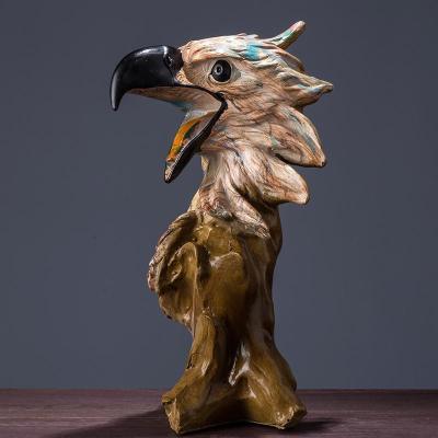 美帮汇油画艺术品鹰头摆件欧式客厅家居装饰品抽象工艺品塑艺术