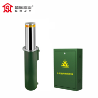盛辉嘉业 电动升降柱军绿色全自动升降挡车柱 遥控升降柱阻车器定制方案