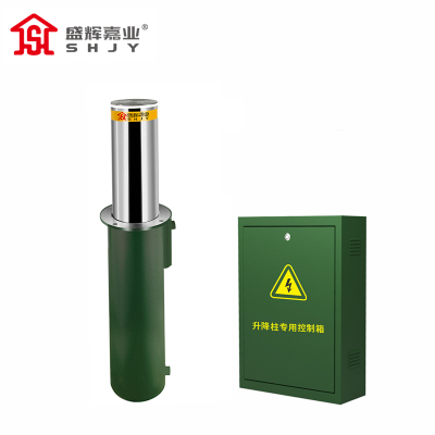盛辉嘉业 电动升降柱军绿色全自动升降挡车柱 遥控升降柱阻车器定制方案