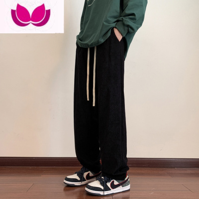 七斓日系垂直裤子男款夏季直筒裤潮牌美式复古宽松灯芯绒休闲长裤